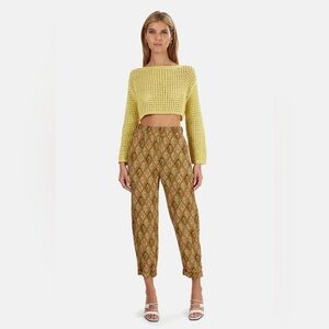 Nanushka Selah Cropped Pants Geometric Patterned XL NWT! $345